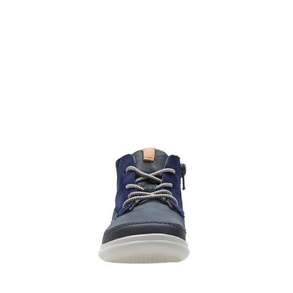Clarks Boys Cloud Air Kid Casual Shoes Navy | CA-892437